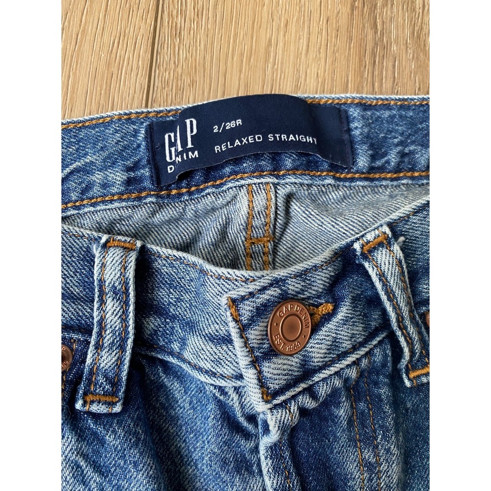 Gap Jeans Womens 16 Blue '90s Loose Straight Relaxed Medium Wash Denim 36x29 - Picture 4 of 11